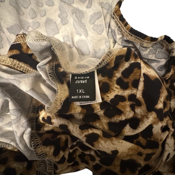 SHEIN Curve Leopard Print Long Sleeve Crop Top Size 1XL - Picture 4 of 4